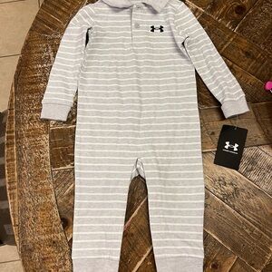 Under Armour Gray Striped Baby One Piece